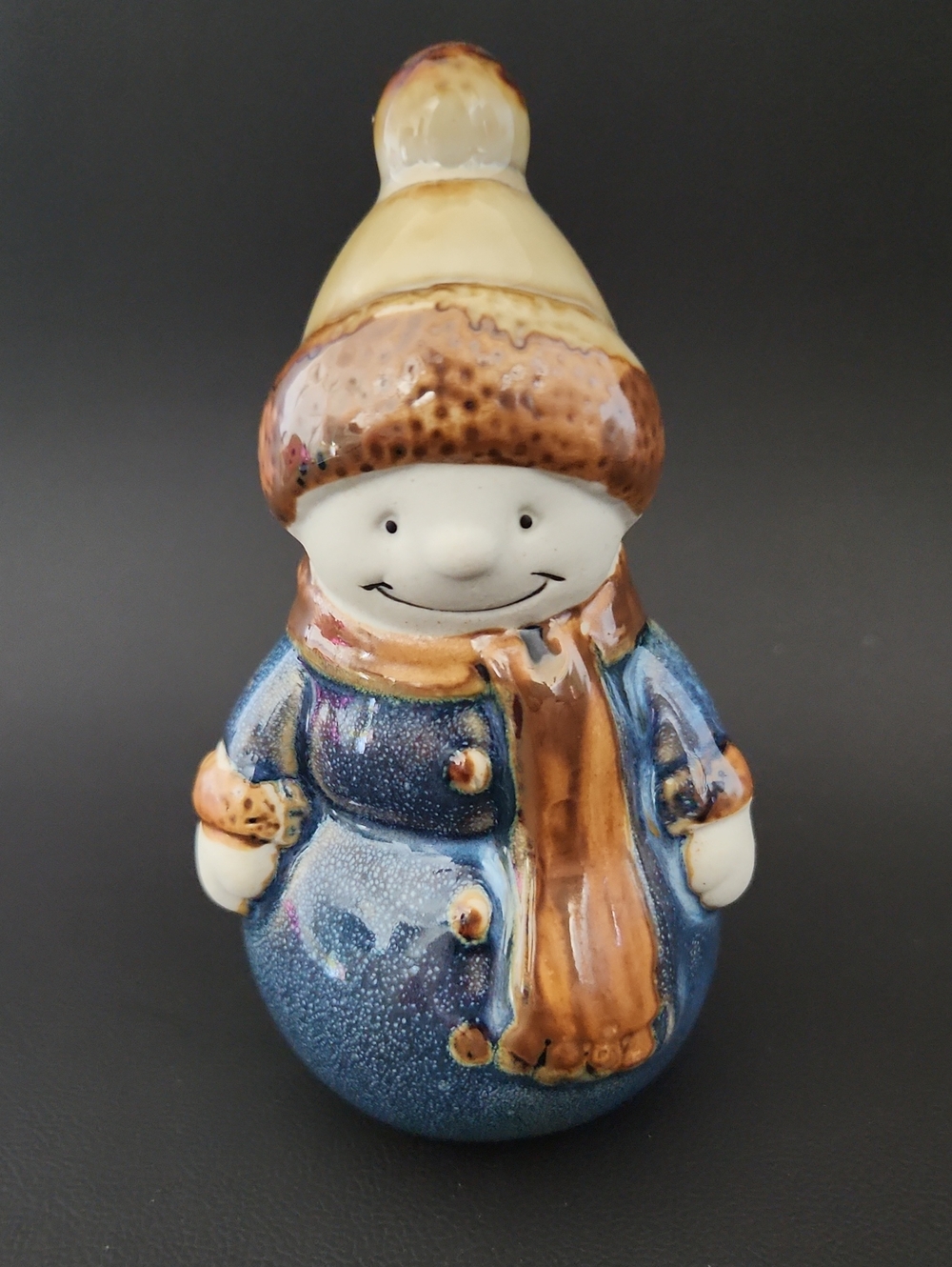 Folk Art Pottery Snowman